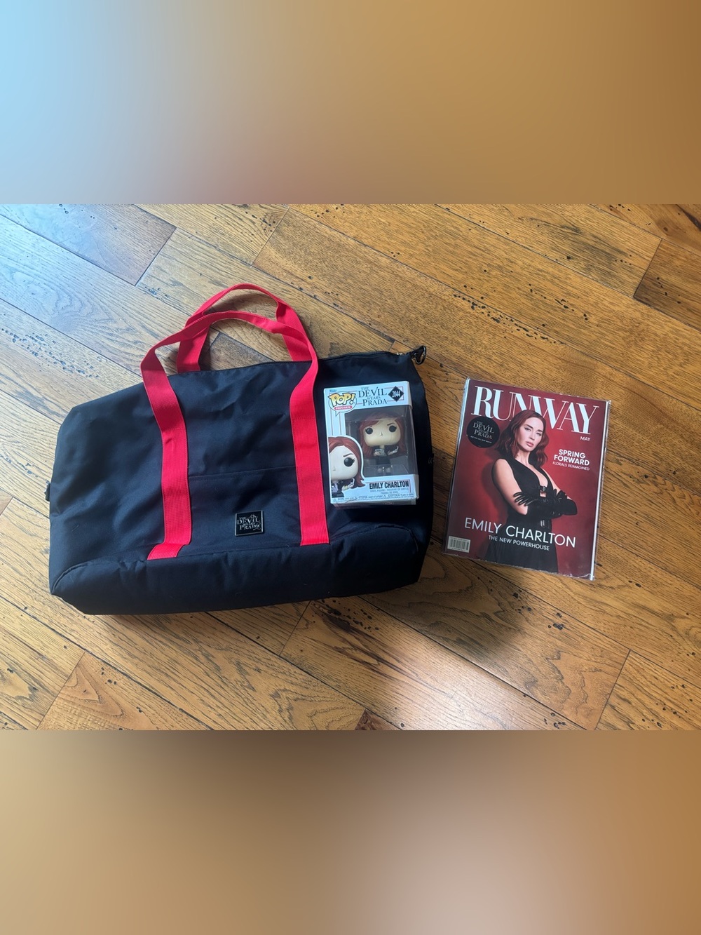 The Devil Wear Prada 2 Merch Bundle Black Duffel Bag, Runway Magazine, Funko Pop